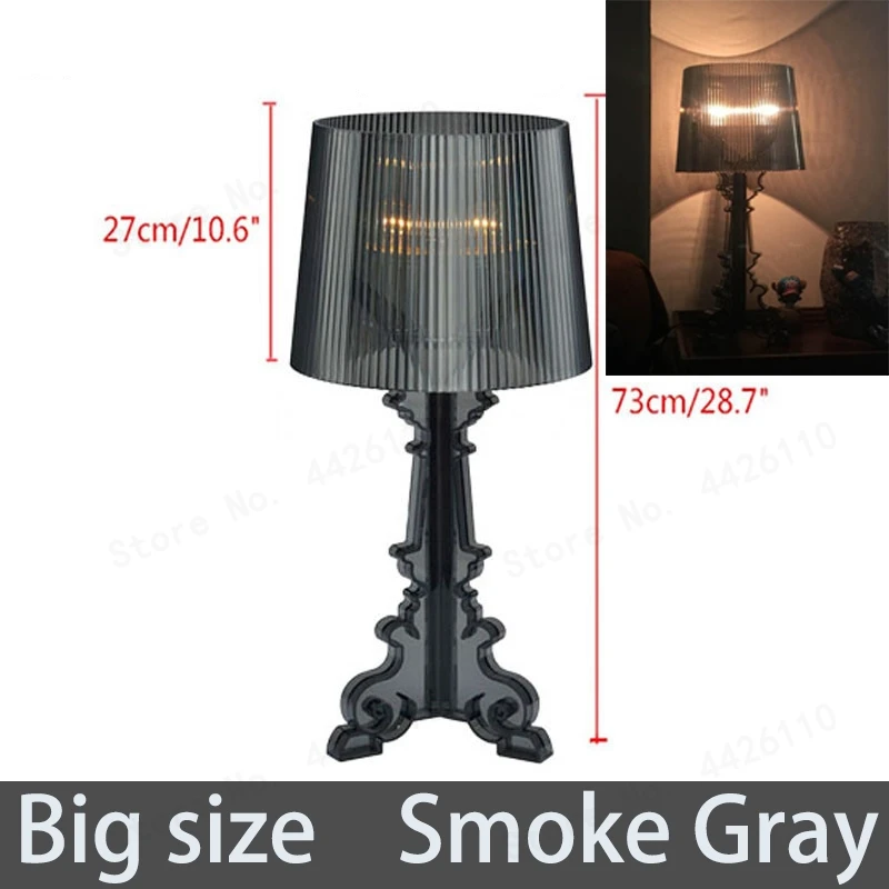 Modern Ghost Shadow Clear Transparent Acrylic Table Lamps Light Bedroom Bedside Study Acrylic Desk Lamps Simple Light - Цвет корпуса: Big  Smoke Gray