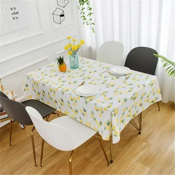 

Waterproof Table Cloth Rectangular Country Style PVC Tablecloth Table Cover Mat Pineapple Print Kitchen Oil Cloth Tablecloth