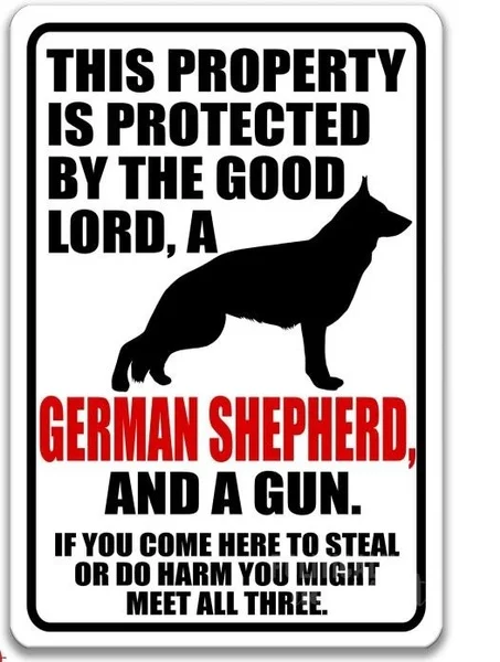Tin Sign Animal Shelter German Shepherd Dog