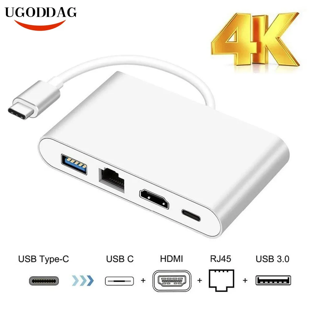 유형 C HDMI 기가비트 Lan RJ45 이더넷 어댑터 USB C PD USB 3.0 허브 MacBook Galaxy