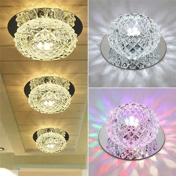 

Creative 5W AC200V Corridor LED Ceiling Lamp Crystal Living Room Aisle LED Ceiling Lantern Home Decoration Indoor Lighting