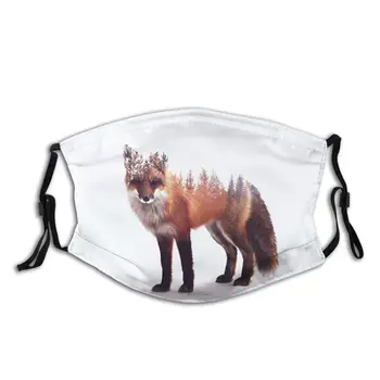 

White Fox Mouth Face Mask Fox Facial Mask Funny Adult with 2 Filters Fashion Mask
