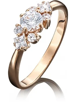 

Yuz platinum ring with Swarovski crystals in red gold
