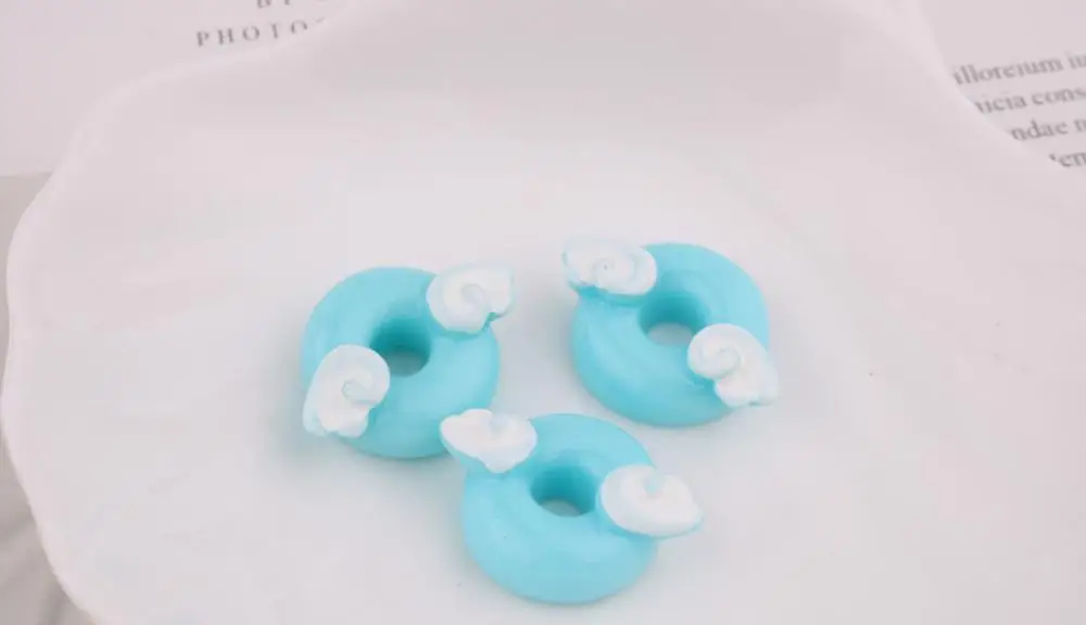 5PCS blue 5 шт. слайм Подвески сладкое крыло пончик клейкие аксессуары бусины делая поставки с шнурком мешочек для DIY ремесла скрапбуки - Цвет: 5PCS blue