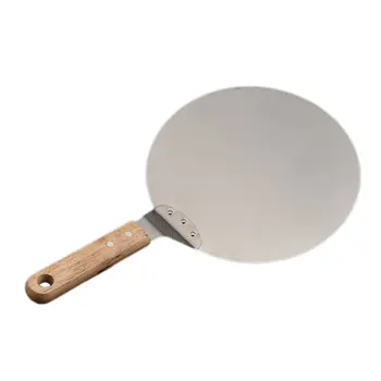 

Stainless Steel Pizza Shovel Large Thick Wood Handle Pizza Knife Round Cake Shovel Baking Tool portable