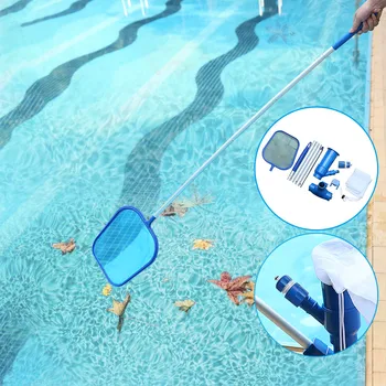 

Swimming Pool Leaf Rake Mesh Skimmer Net with Adjustable Aluminum Telescopic Pole Swimming Pool Spa Cleaning Skimmer Set