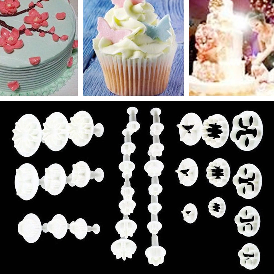 33pcs Plastic Cake Plunger Mold Fondant Cutter Cookie Craft DIY 3D Sugarcraft Kitchen Accessories Fondant Cake 1 33pcs Plastic Cake Plunger Mold Fondant Cutter Cookie Craft DIY 3D Sugarcraft Kitchen Accessories Fondant Cake 5