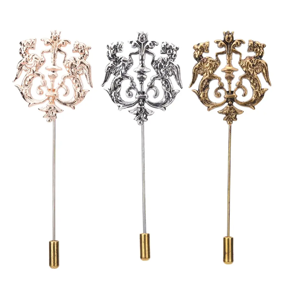 Классический полый двойной Лев нагрудные булавки для костюма аксессуары палка