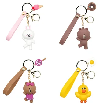 

2019 Cartoon Brown Bear Keychain Lovely rabbit and duck Doll Key Chain Kids Toy Key Chain Women for car pendant keyRing