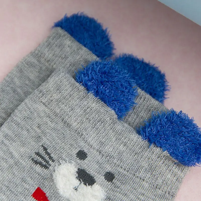 5 пар рождественских носков harajuku calcetines, милые носки с рисунками животных из мультфильмов, Комплект носков на осень и зиму, новые серые женские хлопковые носки