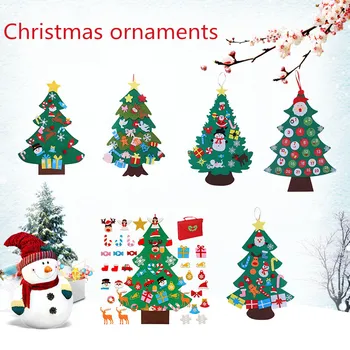 

Kids DIY Felt Christmas Tree Christmas Decoration For Home Navidad 2021 New Year Gifts Christmas Ornaments Santa Claus Xmas Tree