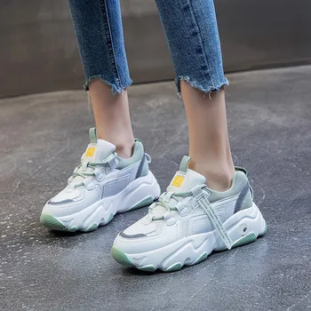 Женские кроссовки в стиле хип-хоп; Теннисные кроссовки; Женская повседневная обувь на платформе; Ulzzang Dad; Zapatos Mujer; Размеры 34-43