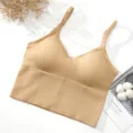 U-shaped Back Bra Tube Top Women Crop Top Daisy Pattern Sexy Lingerie Bra Sports Fashion Street Top khaki