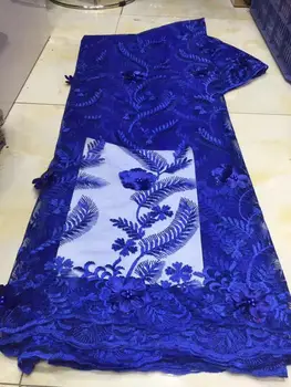 

2019 Very Good Quality Applique Design Lace Fabric Beaded Tulle French Lace With 3d flowers Wedding party dress lace