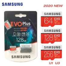 2020 samsung evo plus microsdxc 64gb 128gb 256gb ler até 100 mb/s class10 cartão de memória UHS-I cartões tf/sd flash trans sdxc