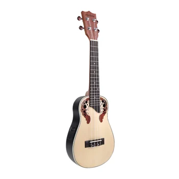 

Andoer 23'' Compact Ukelele Ukulele Hawaiian Spruce Fretboard Bridge Aquila Concert Stringed Instrument with Built-in EQ