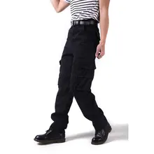 Большой размер 47 мужские брюки карго с карманами свободные военные хип-хоп брюки повседневные черные брюки YH