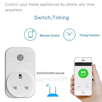 

Mini Smart Socket Outlet Switch Wireless WIFI Remote Voice Control Sockets Adapter Charger Converter Support Alexa Google Home
