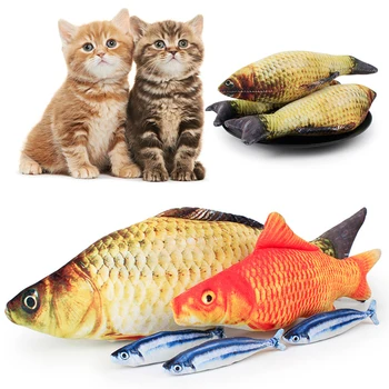 

1PC Pet Toy Fish Shape Simulation Cat Toy Funny Catnip Interactive Toy Cat Plush Pillow Doll Toy Pet Supplies For Cats Playing