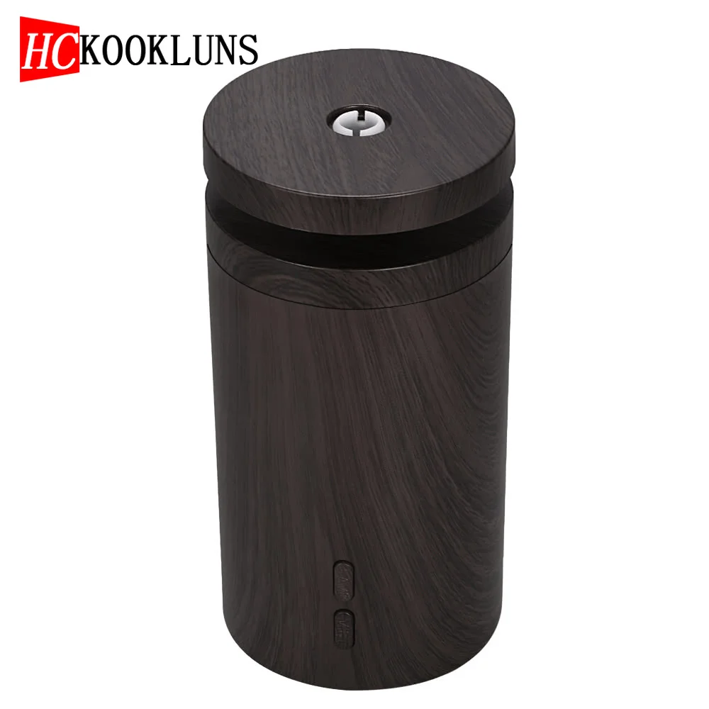 

C1 100ml Car Air Humidifier Aroma Essential Oil Diffuser Aromatherapy 7 Colors LED Light Wood Grain Mist for Office Home EU Plug