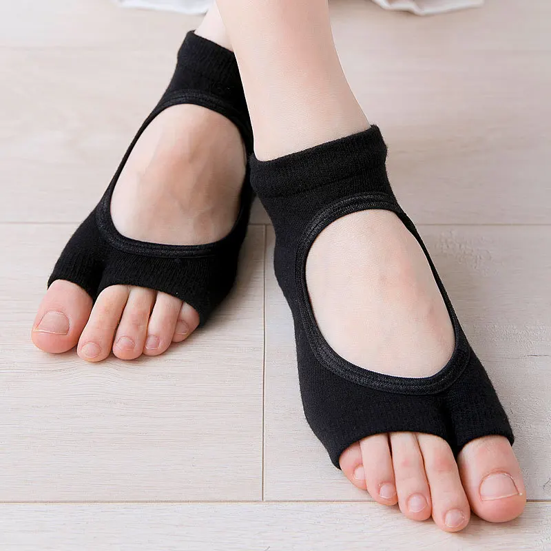 

Yoga Socks Split Toe Yoga Socks Combed Cotton Non-Slip Backless Bare Finger Dance Socks Half Toe Socks Pilates Socks