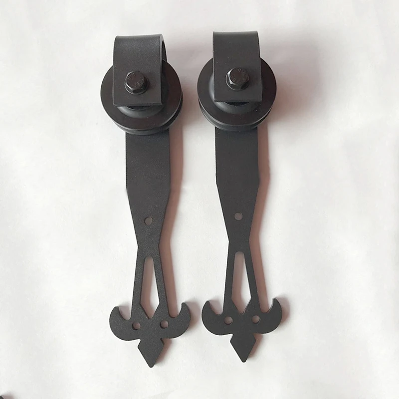 

2pcs Sliding Tracks Barn Door Hardware Kit Home Room Decoration Black Kitchen, Storage Room, Bedroom,