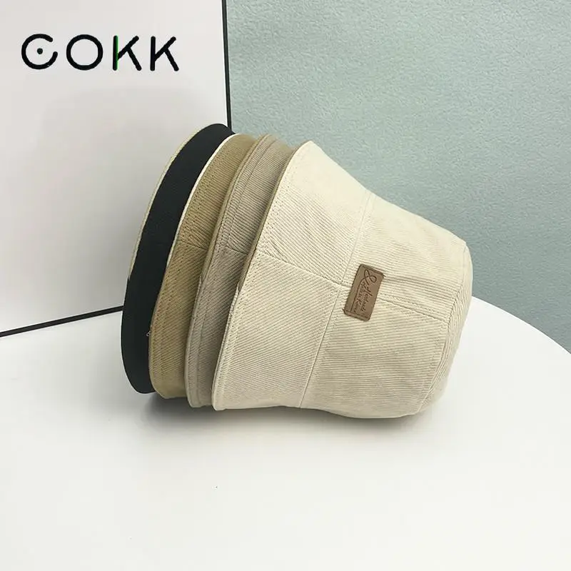 

COKK Bucket Hat Women Fisherman Cap Autumn Winter Hats For Women Sunshade Panama Cap Gorras Casual