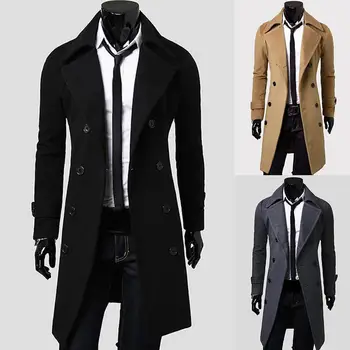 

Jacket Long Trench Coat Men Top Quality Male Overcoat Coat Men Trenchcoat long trench coat men business casual Coat