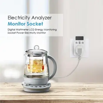 

Electricity Analyzer Monitor Power Consumption Energy Meter Monitoring Socket Press Mode Button 5 Seconds to Clear Data