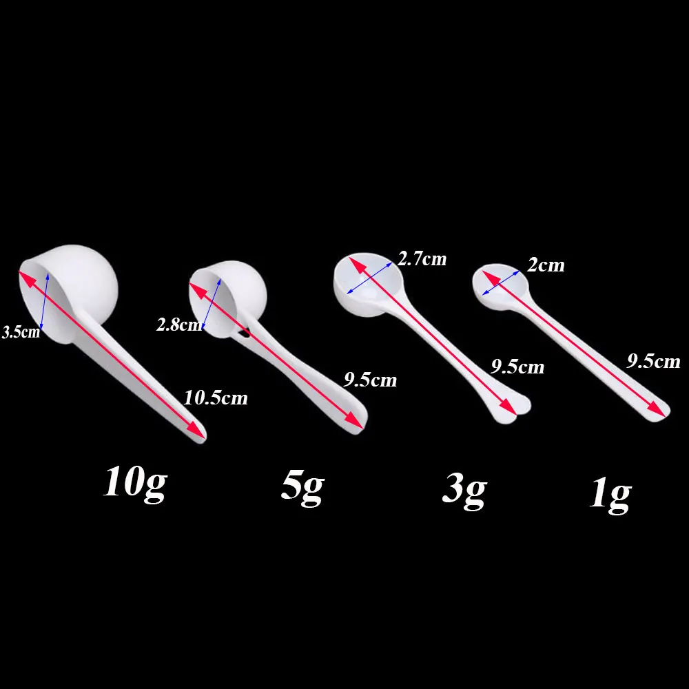 Measuring Spoons kitchen measuring spoons measuring spoon set Coffee Protein Milk Powder Scoop Home Kitchen DIY food grade PP material durable 1/3/5/10g Plastic 10PCS