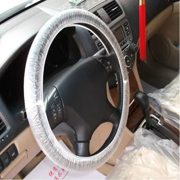 

100pcs Disposable Steering Wheel Cover Universal Waterproof Clear Elastic Plastic Anti Dust Auto Car Truck Accessories