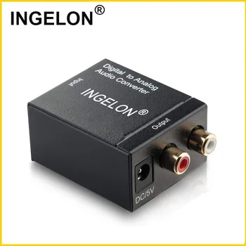 

Digital Optical Audio Converter with 1.5 meter SPDIF AV Cable / 2RCA EU US Charger DC 5V Digital to Analog Audio For TV DVD PS4