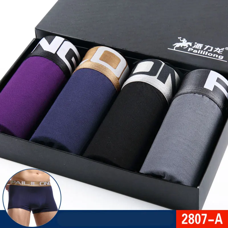 Sexy 4PCS/Set L-XXXL High Quality Soft Comfortable Hot Sale Modal Men Boxer Underwear Printed Breathable