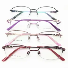 Модные высококачественные брендовые новые очки с очень легкой рамой полуоправы оптическая металлическая оправа для очков для дам