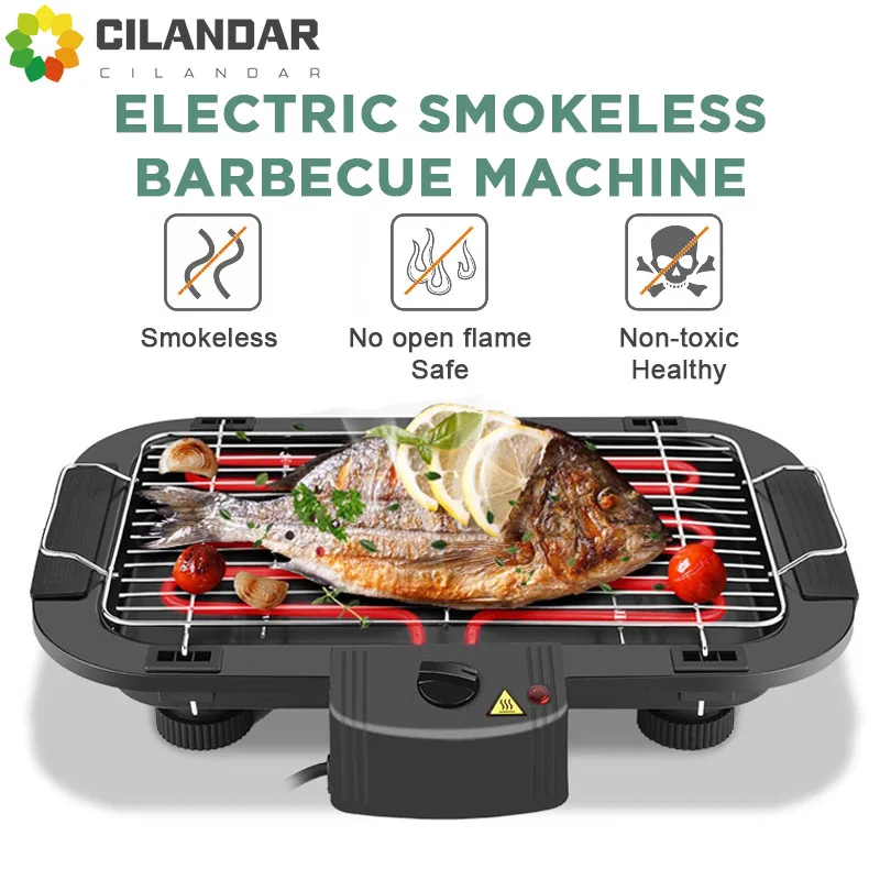 New 2024 Electric Table Top Grill BBQ Barbecue Garden Camping Cooking Indoor 1300W
