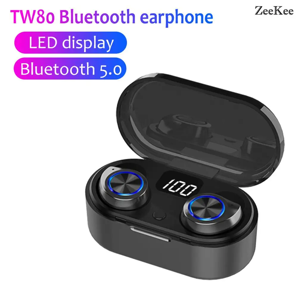 TW80 беспроводная Bluetooth гарнитура 5 0 низкая hifi стерео TWS мини микрофон +