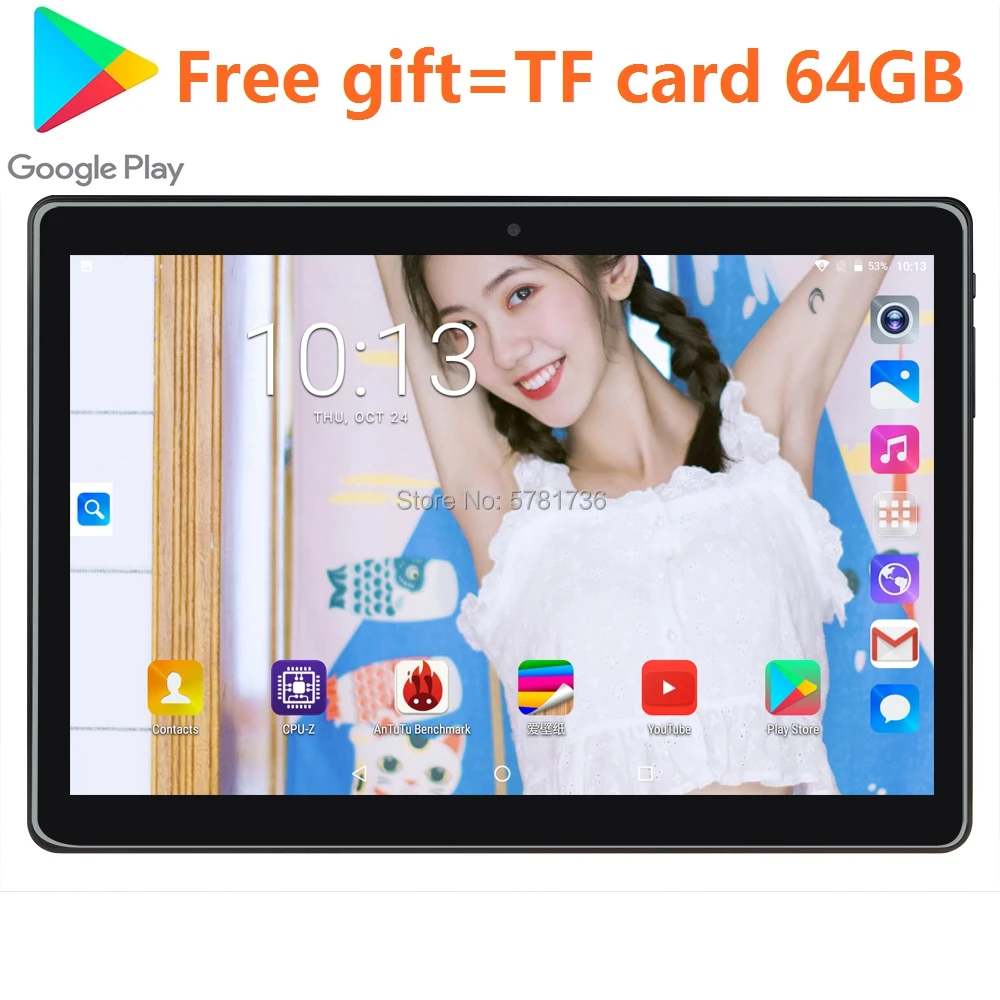 Планшет на Android 9 10 ОЗУ 2 ГБ + 32 ROM1280x800 HD IPS экран Wi Fi GPS медиапланшет 3G фаблет Youtube 64 TF