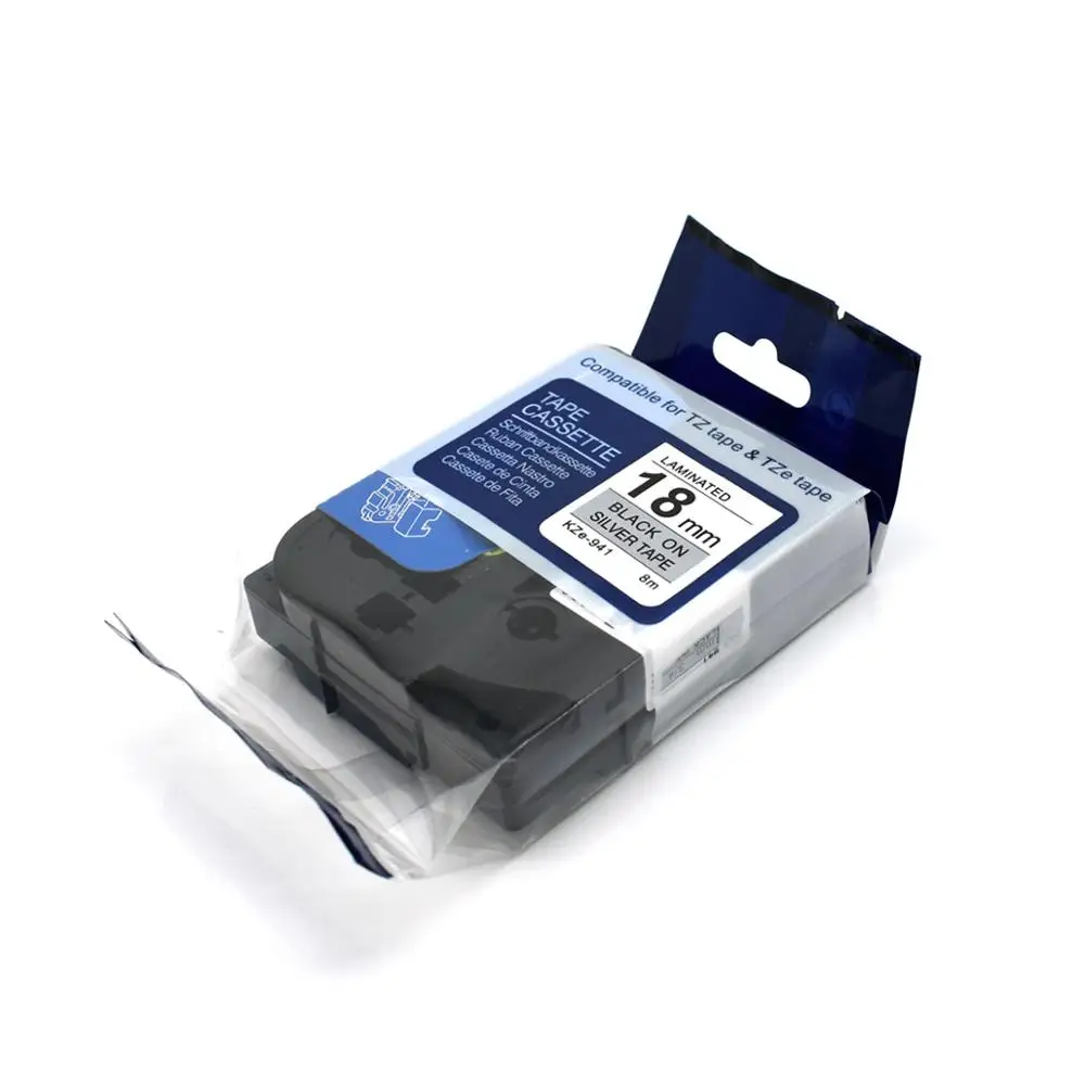CIDY 30 шт. для Brother tze-S941 крепкий клей 18 мм черный на серебристом для Brother P-touch label maker TZe-241