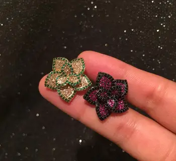 

Purple Camellia Special Simple Flower Earrings Temperament Sweet Ins Eear Accessories