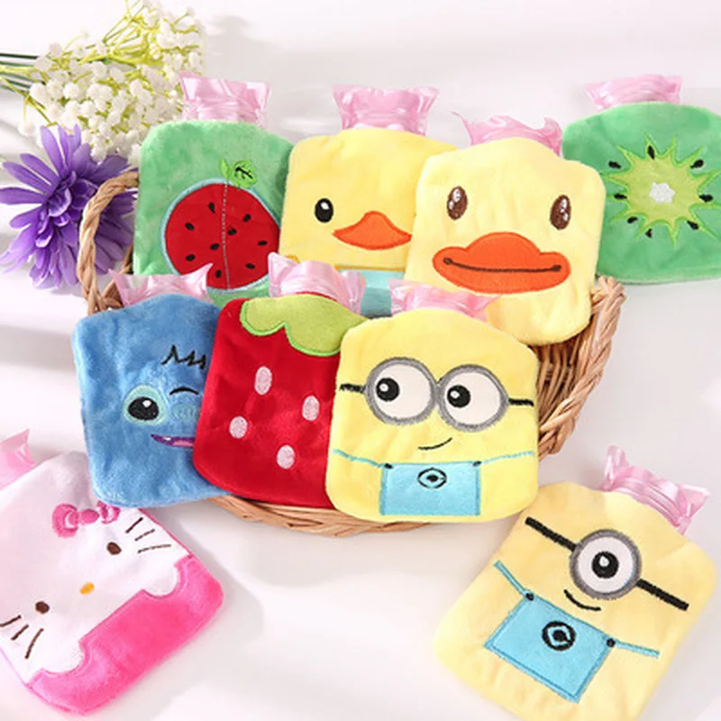 Botella de agua caliente de dibujos animados, Mini peluche lindo monedero de chica, bolsa de manos de inyección de agua caliente, dispositivos portátiles de seguridad a prueba de explosiones