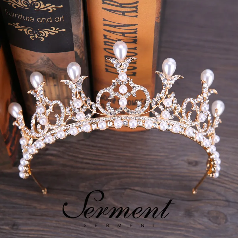

SERMENT Princess Wedding Bridal Bridesmaid Tiara Crown Girls Crystal Zircon Jewelry Hair Accessories Bride Birthday Crown