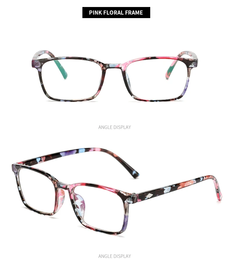 Ретро прямоугольное оптическое зеркало очки рамка для женщин и мужчин модные цветочные очки унисекс Прозрачный Объектив Аксессуары