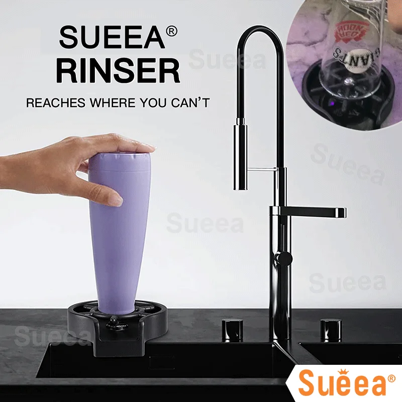 Faucet Glass Rinser for Kitchen Sink Automatic Cup Washer Bar Glass