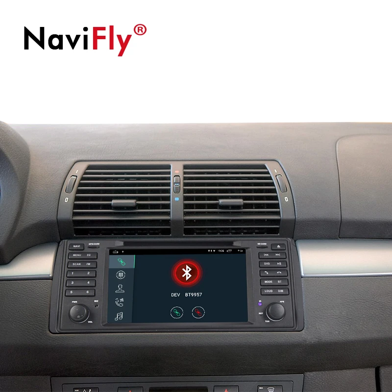 Cheap NaviFly Android 9.1 GPS multimedia player for BMW X5 E53 1999-2005 2006 E39 1995 1996 1997-2003 Car radio BT AM Quad core 2+32G 4