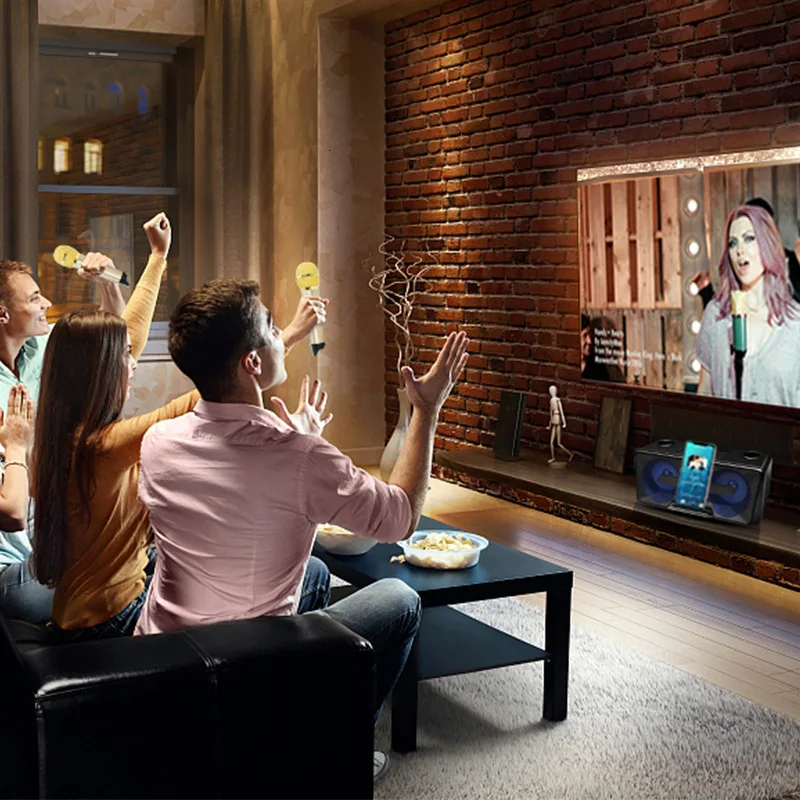 2 шт Bluetooth микрофоны с разделенным динамиком семья Ktv набор машина Открытый громкий динамик встречи речевые вечерние сцены микрофон