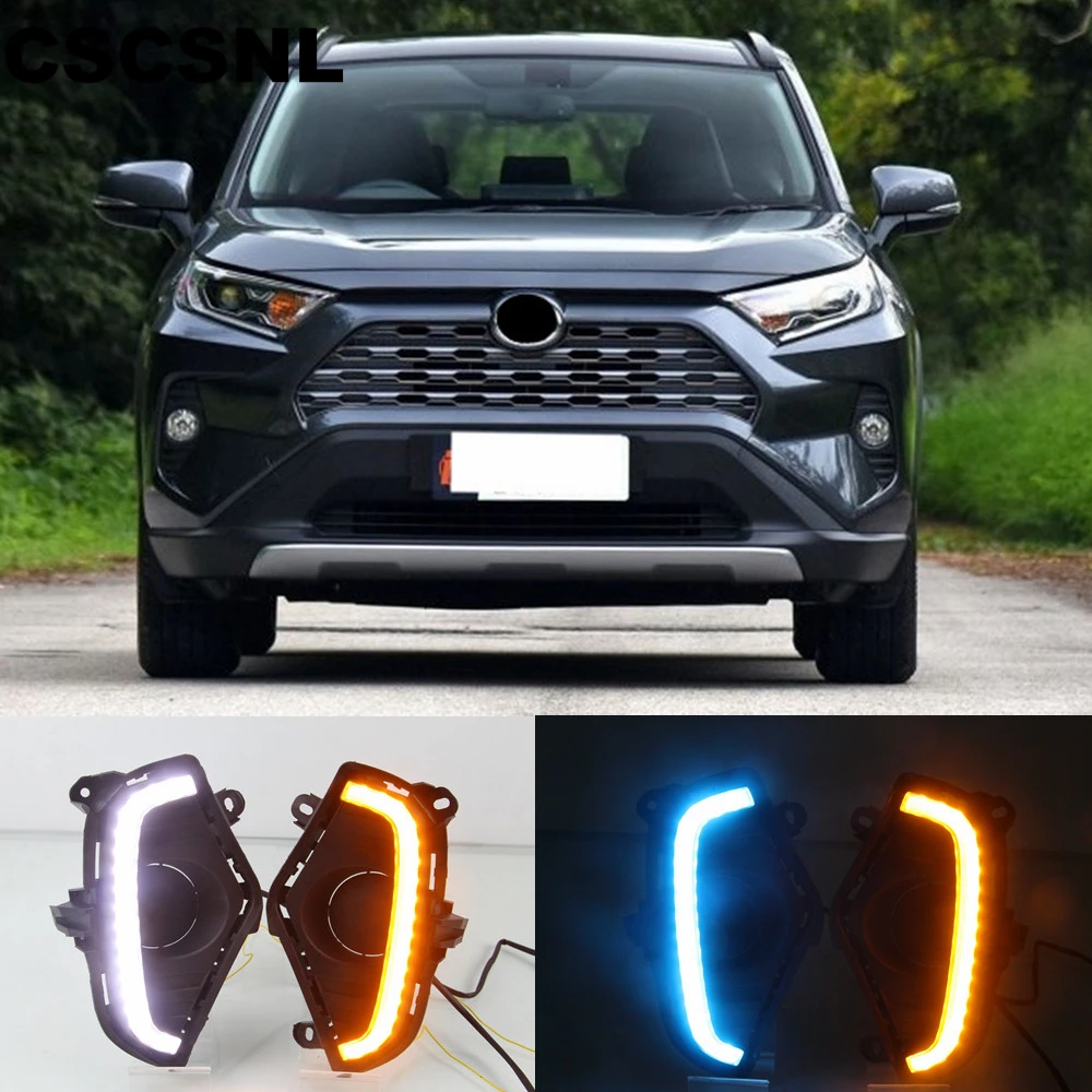 

CSCSNL LED Daytime Running Light DRL For Toyota RAV4 2019 2020 Waterproof 12V Yellow Turn Signal Indicator Light Bumper Lamp