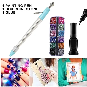 

1 Set Durable Diamond Painting Point Drill Pen Rhinestone DIY Stitch Cross Embroidery Tool Wax Pencil Manicure Nail Art Tool