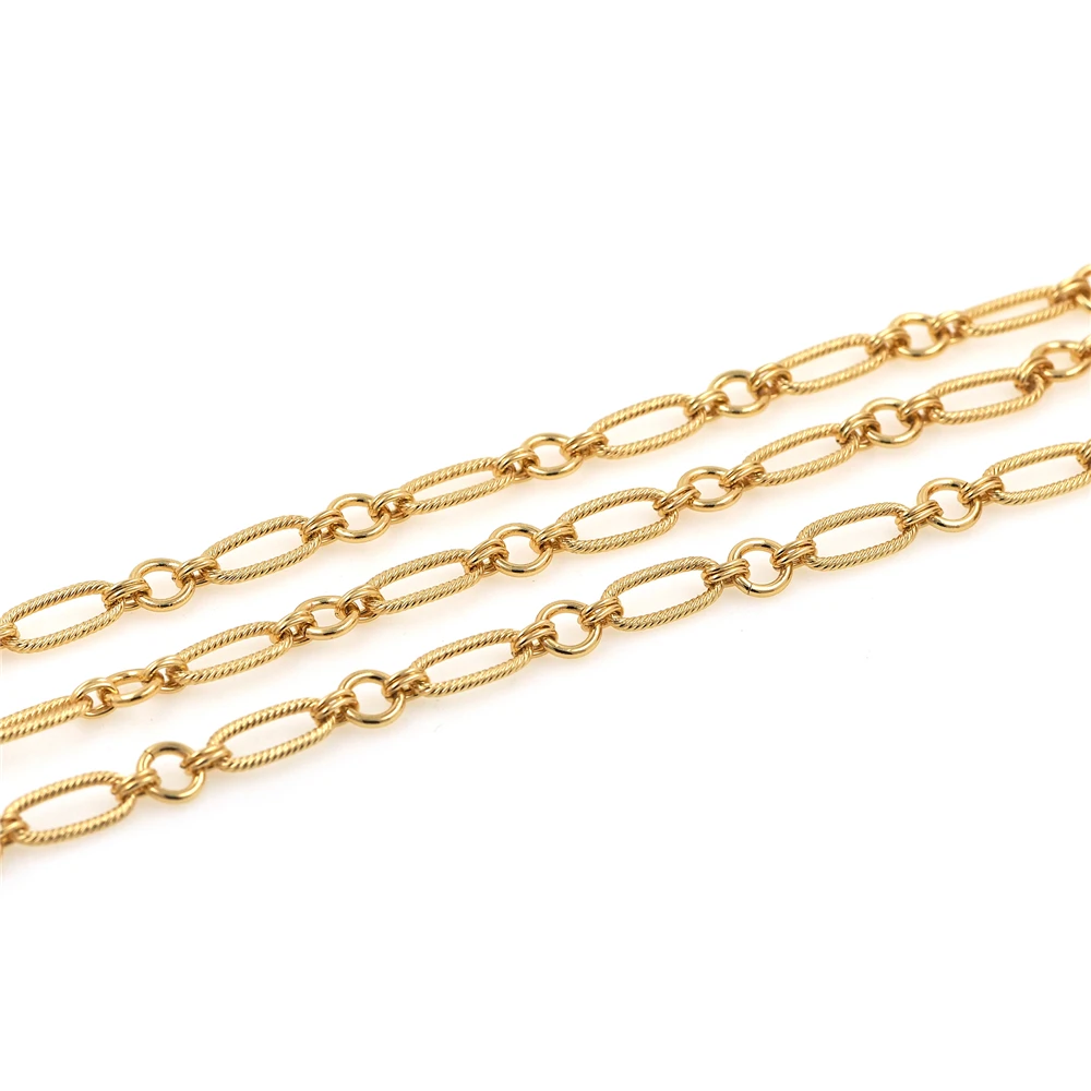 1 meter Gold Filled Chain Gold Oval Chain Bulk Chain DIY Wallet Chain Jewelry Necklace Making Handmade Wholesale