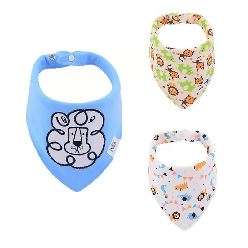 3-Pack/lot Baby Bibs 100%Cotton Waterproof Cute cartoon print embroidery Saliva Towel Newborn Toddler Infant Boys Girls Stuff - Цвет: qksj002-9