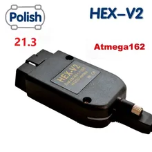 Mais novo 2020 vagcom v21.3 hex v2 interface 20.4.2 vag com 19.6 para vw para skoda seat vag 20.4 polonês atmega162 + 16v8 ft232rq